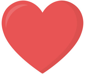 Wall Mural - Red heart flat icon isolated on white background.