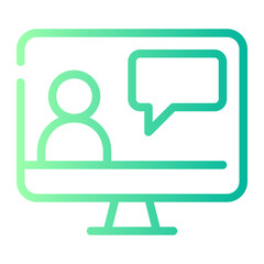 Sticker - online meeting gradient icon