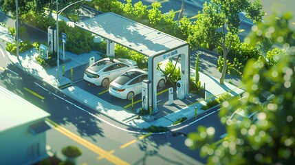 Wall Mural - EV Car concept