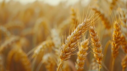 Close-up of wheat ears swaying gently in the wind, with golden grains ready for harvest --ar 16:9 --stylize 250 Job ID: 46f1b6ba-6ef7-430c-a83c-16ec82b2c3bc