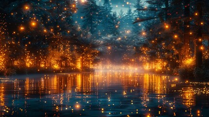 Wall Mural - 幻想的な蛍の光