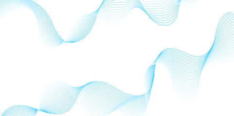 Poster - Smooth wave abstract vector background layout design.background image with dynamic curves.Abstract blue futuristic blend waves lines technology background and sound wave lines on white background.