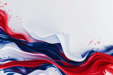 Wall Mural - elegant fluid shapes in red, white, and blue create a dynamic patriotic header/footer.