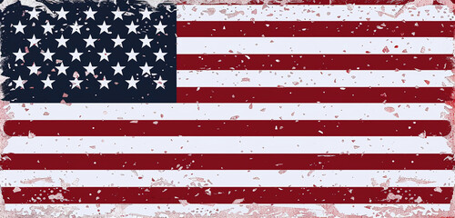 Wall Mural - ultrawide minimalist american flag color palette with a large blank white area for text.