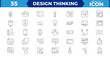 © MDSalim - Set of pixel Perfect design thinking Icons. Simple line art style icons pack. Vector illustration,editable stroke.