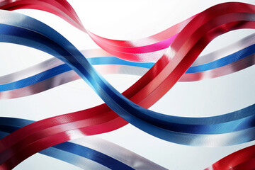 Wall Mural - flowing digital ribbons in patriotic colors for a header/footer background.