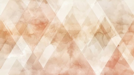 Wall Mural - Beige and white watercolor background featuring triangular shapes with a soft and subtle design