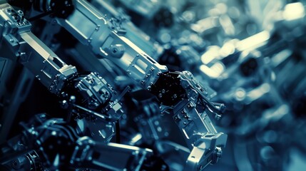 Aufkleber - A close up of a bunch of robotic arms and legs
