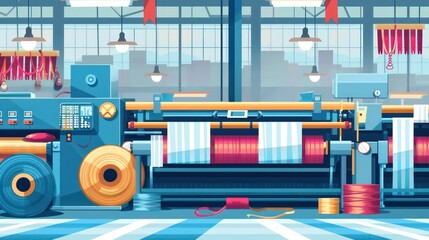 Poster - A factory with a large machine in the middle