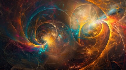 Wall Mural - I imagine an abstract fractal background with space, suitable for a variety of uses