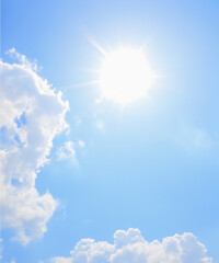 Wall Mural - A bright blue sky and a few clouds