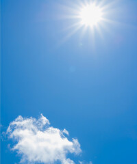 Wall Mural - A bright blue sky and a few clouds