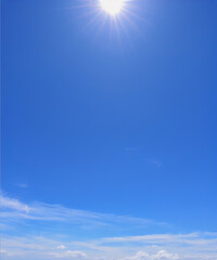 Wall Mural - A bright blue sky and a few clouds