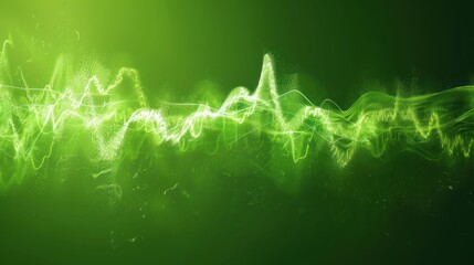 Fototapete - dynamic audio wave morphing into various shapes and colors against a crisp green screen background, 