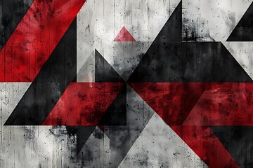 Wall Mural - red black white abstract geometric presentation