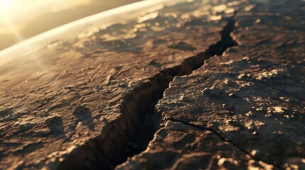 Wall Mural - earth's crust fractures, causing a slight axis tilt.