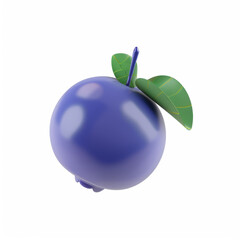 Poster - Blueberries in 3D style on a white background
