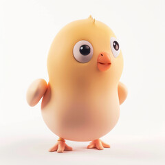 Wall Mural - Chick 3D icon on white background
