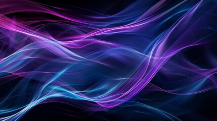 Canvas Print - Abstract Smoke purple with Colorful Waves and Patterns