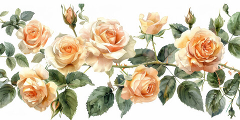 Wall Mural - bouquet of white roses on a background