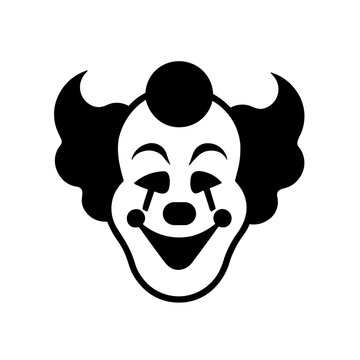 Simple clown black isolated flat icon.