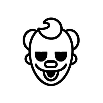 Simple clown black isolated flat icon.
