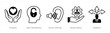 © popcornarts - A set of 5 Soft Skills icons as empathy, open mindedness, active listening