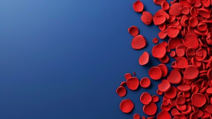 Poster - red circles against a blue background