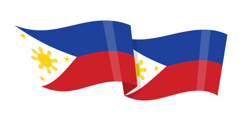 Wall Mural - Vector illustration of wavy Philippines flag on transparent background