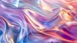 © PUKPIK - 3d render of iridescent holographic satin cloth, abstract background