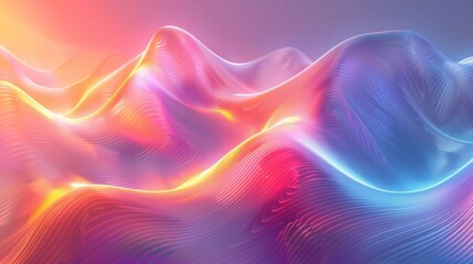 Poster - a colorful abstract background with glowing waves and a gradient