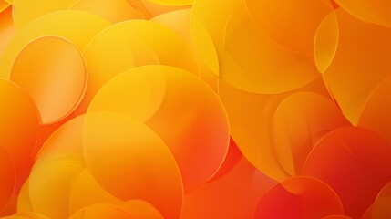 Poster - A bright orange background with many circles of different sizes