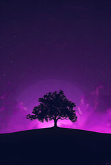 Poster - silhouette of tree