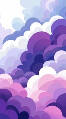 Poster - A purple and white cloud filled sky with a few clouds in the foreground