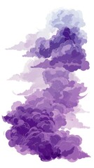 Poster - A purple cloud of smoke is drawn in the air. The smoke is purple and it looks like it is coming from a fire