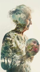 Poster - A woman holding a glass ball