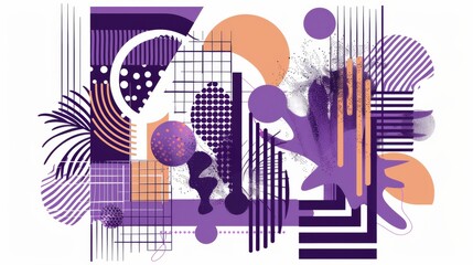 Aufkleber - A colorful abstract painting with a lot of different shapes and lines. The painting is full of energy and movement, with a lot of different colors and textures. It's a great example of modern art