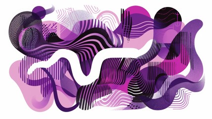 Poster - A colorful abstract painting with purple and black swirls. The painting is full of energy and movement, with the colors blending together in a chaotic yet harmonious way