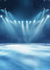 Wall Mural - an ice rink with spotlights and lights