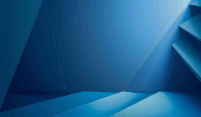 Wall Mural - a blue abstract background with a curved corner