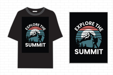 Wall Mural - Creativity explore the summit give up typography t shirt design,