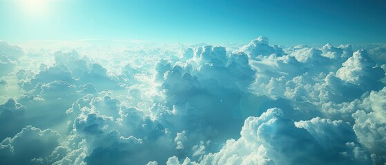 describe the ethereal beauty of fluffy clouds drifting aimlessly across a deep blue sky