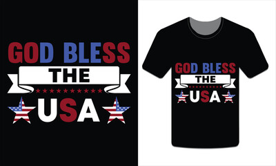 Wall Mural - GOD BLESS THE USA, 4th of July t-shirt design vector illustration