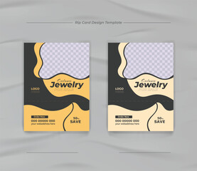 creative jewelry sale rip card template and rip poster design