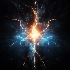 Wall Mural - electric spark isolated on black background