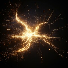 Wall Mural - electric spark isolated on black background