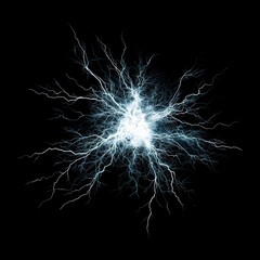 Poster - electric spark isolated on black background