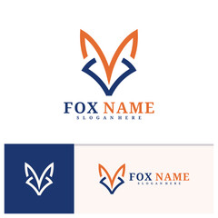 Wall Mural - Fox logo vector template, Creative Fox head logo design concepts
