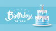 © Graphicstore - Happy Birthday celebration typography design with 3d birthday cake for greeting card, poster or banner. Vector illustration