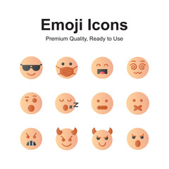 Wall Mural - Emoticon icons, cute expressions, set of premium emoji icons